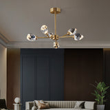 Modern Brass Sputnik Crystal Chandelier 9-Light for Living Room & Dining Room