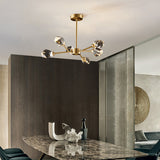 Modern Brass Sputnik Crystal Chandelier 9-Light for Living Room & Dining Room