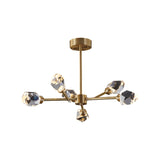 Modern Brass Sputnik Crystal Chandelier 9-Light for Living Room & Dining Room