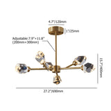Modern Brass Sputnik Crystal Chandelier 9-Light for Living Room & Dining Room