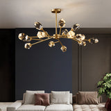 Modern Brass Sputnik Crystal Chandelier 9-Light for Living Room & Dining Room