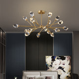 Modern Brass Sputnik Crystal Chandelier 9-Light for Living Room & Dining Room