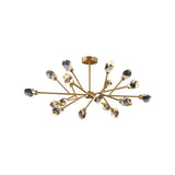 Modern Brass Sputnik Crystal Chandelier 9-Light for Living Room & Dining Room