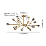 Modern Brass Sputnik Crystal Chandelier 9-Light for Living Room & Dining Room