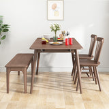 53" Modern Rustic Solid Wood Rectangle Minimalist Extendable Folding Dining Table In Walnut/Natural