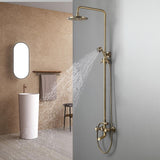 Traditional Rainfall Exposed Shower Fixture with Tub Spout in Antique Brass