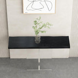 40" Black Modern Narrow Console Table Entryway Floating Pinewood Top & Acrylic Pedestal
