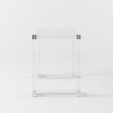 Savea 47.2" Modern Rectangular Clear Tempered Glass Office Writing Desk