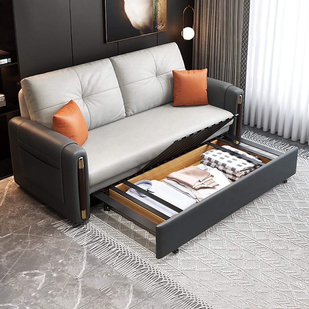 77" Contemporary Full Sleeper Sofa Bed Convertible Sofa with Storage