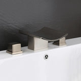 Grop Brushed Gold Waterfall Widespread Bathroom Sink Faucet Double Handle