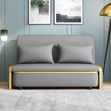 Full Sleeper Sofa Gray Upholstered Convertible Sofa Leath-Aire