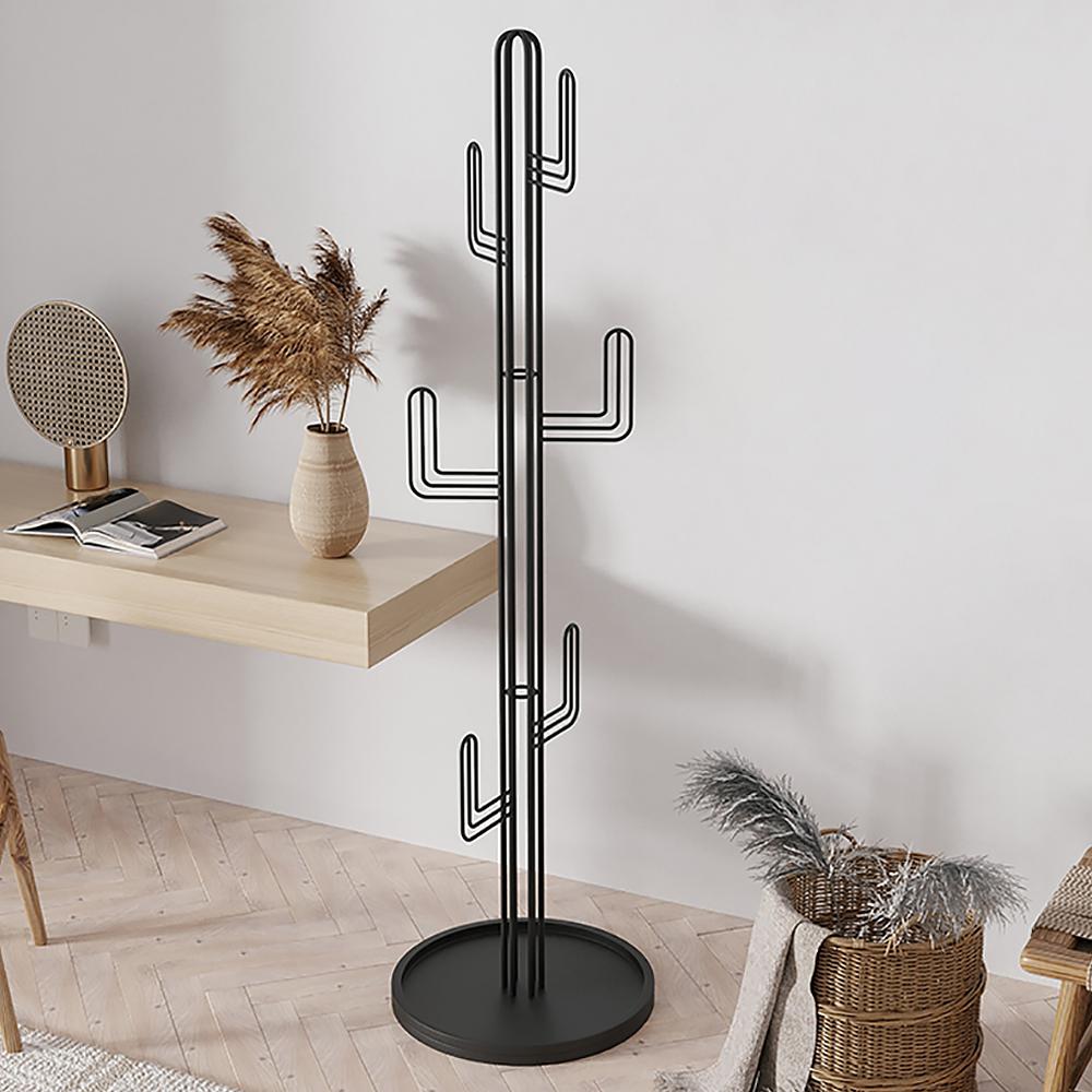 70.9" Clothing Rack Bedroom Entryway Coat Rack Freestanding Cactus Hall Tree in Green