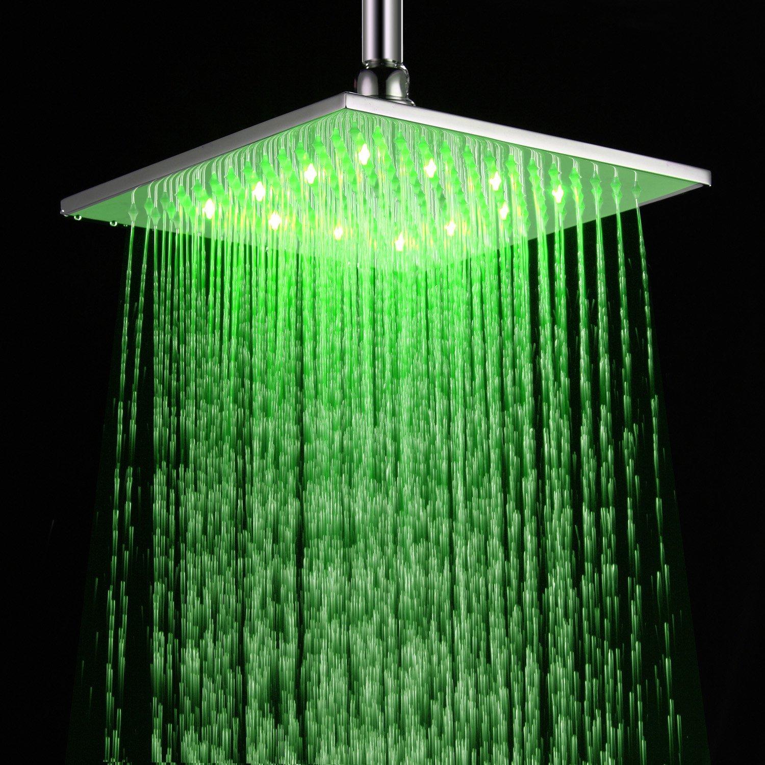 10 Inch Modern Stylish Square Brushed Nickel Rain Shower Head Solid Brass