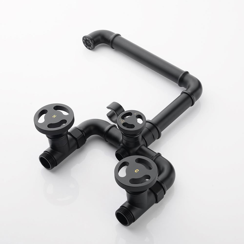 Ruth Black Freestanding Tub Faucet Clawfoot Tub Faucet with Hand Shower