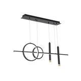 Geometric Dimmable Kitchen Island Light Metal Pendant Light in Black