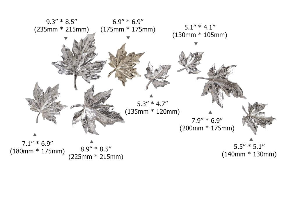8 Pieces Modern 3D Gold Maple Leaves Home Wall Decor