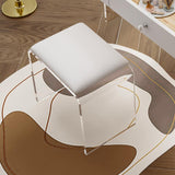 Minimalist Acrylic Floating Makeup Vanity Set with LED Lighted Standing Mirror & Stool