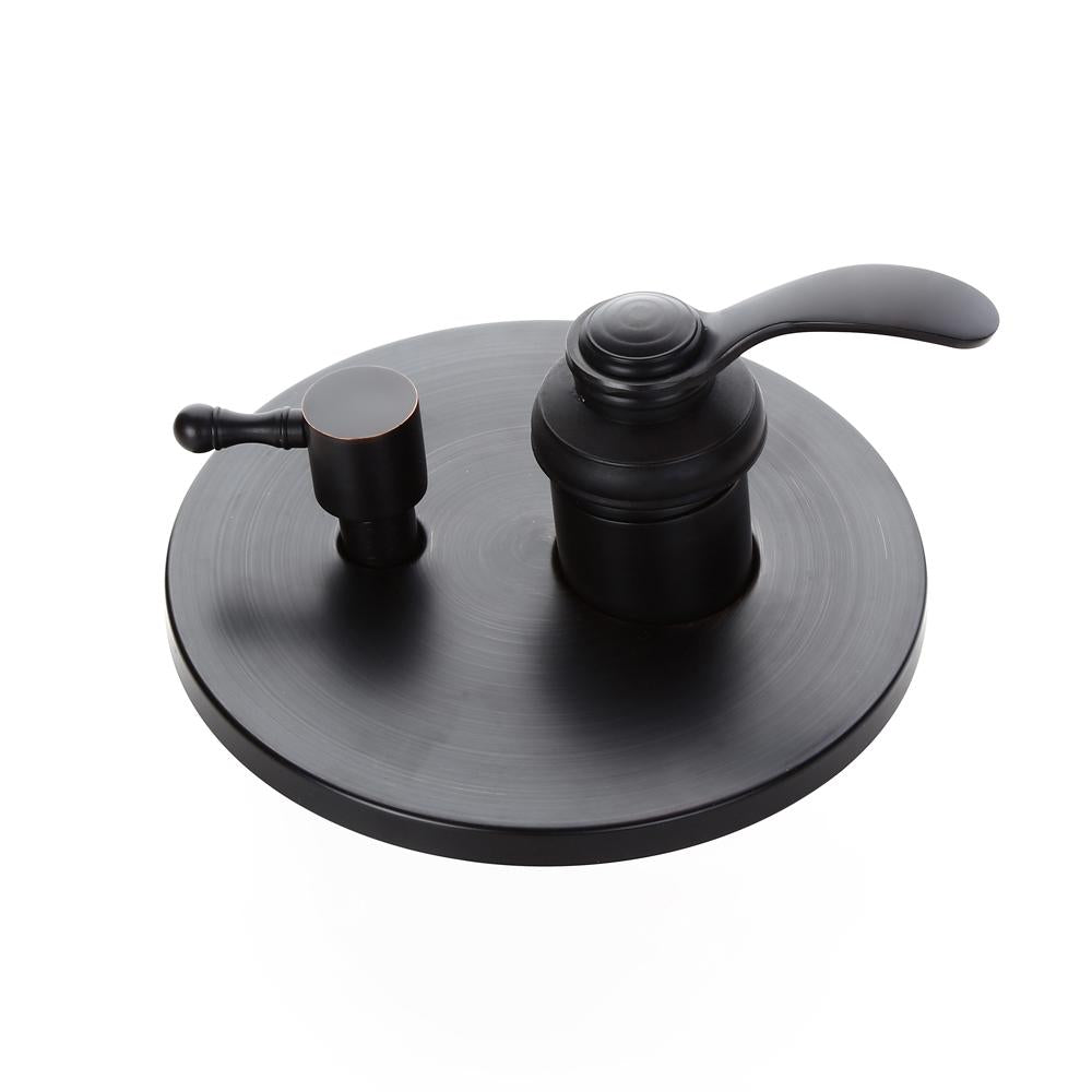 Retro 1-Handle Ceiling Mounted Round Rain Shower Head & Hand Shower Set Antique Black