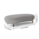 Modern White Velvet Bench Upholstered Curved Bench for End of Bed with Metal Legs