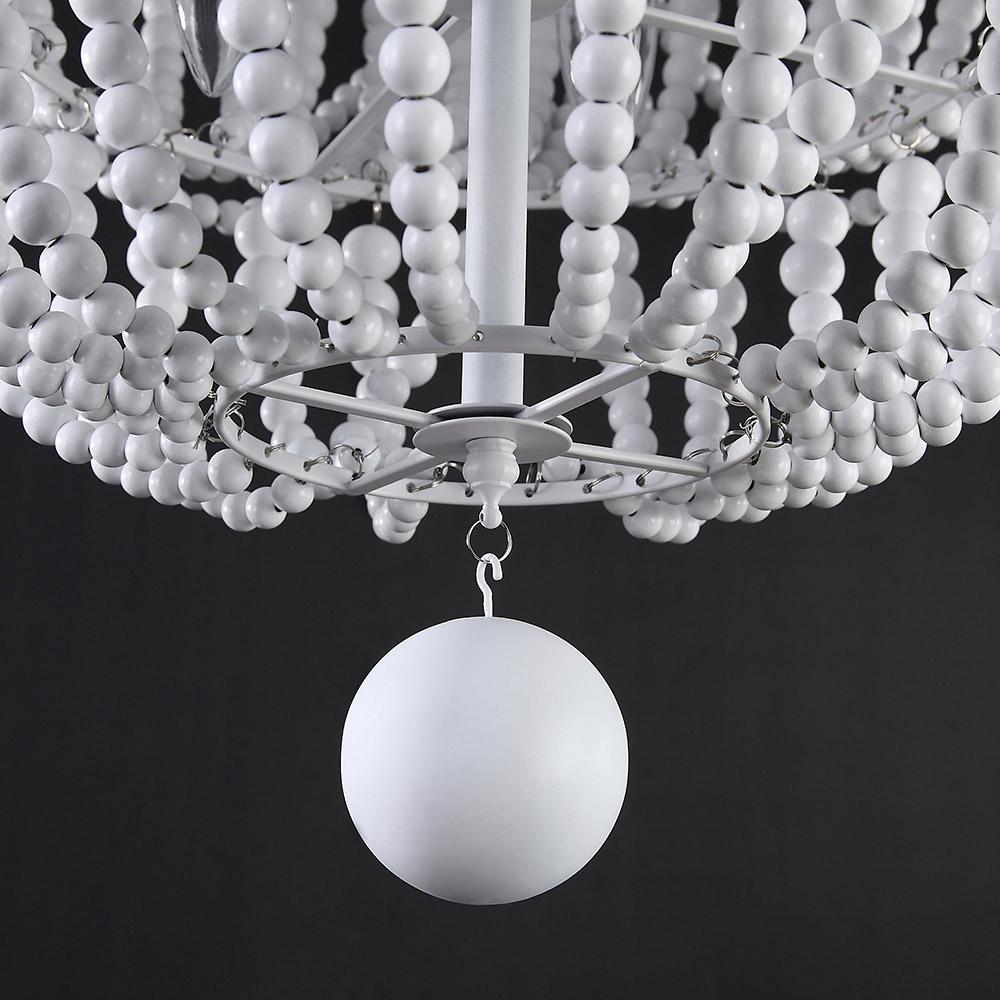 Kesarre Retro Wood Beaded Chandelier Empire Ceiling Light in Gray & Blue