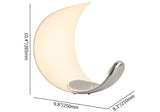 White Half-Moon Table Lamp Dimmable Metal Desk Lamp