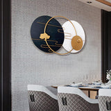 Modern Geometric Patterns Metal Wall Hanging Decor Chinese Art