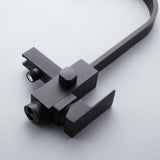 Freestanding Matte Black Bathtub Filler Faucet and Handheld Shower with High-Arc Spout