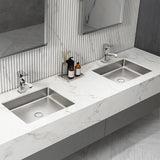 Gold Luxury Stainless Steel Rectangular Sink Undermount Bathroom Wash Sink