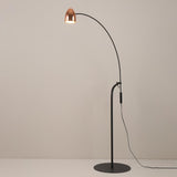 Black Arching Floor lamp Gooseneck Standing Lamp Rose Gold Shade