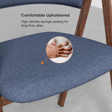Gray Linen Upholstered Dining Chair Side Chair (Set of 2)