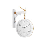 Modern Double-Sided Wall Clock Green Minimalist Hanging Clock