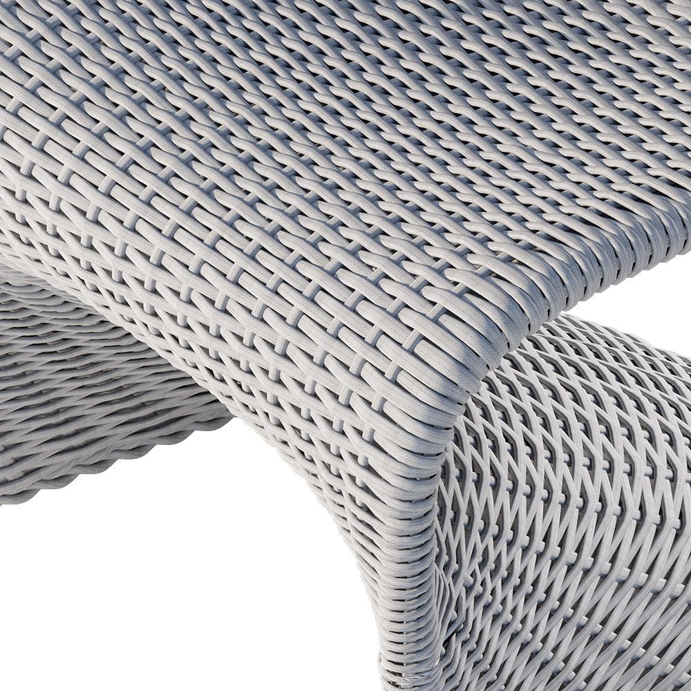 2 Pieces Coastal Aluminum & Woven Rattan Outdoor Patio Dining Chair Set in Gray