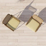 Modern Aluminum & Rattan Outdoor Patio Dining Chair Armchair in Brown