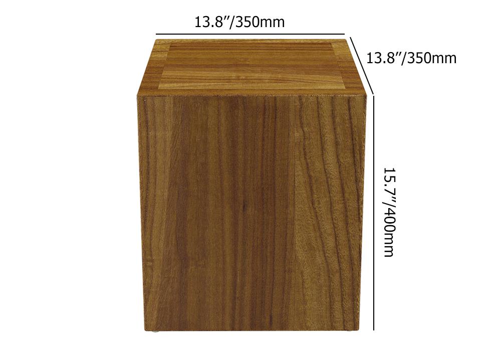 2 Pieces Rustic Round & Rectangle Teak Wood Outdoor Coffee Table Set in Natural