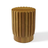 2 Pieces Rustic Round & Rectangle Teak Wood Outdoor Coffee Table Set in Natural