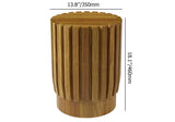 2 Pieces Rustic Round & Rectangle Teak Wood Outdoor Coffee Table Set in Natural