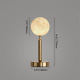 Modern 1-Light 3D Moon Lampshade Gold Iron Plating Table Lamp