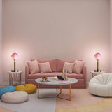 Modern 1-Light 3D Moon Lampshade Gold Iron Plating Table Lamp
