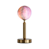 Modern 1-Light 3D Moon Lampshade Gold Iron Plating Table Lamp