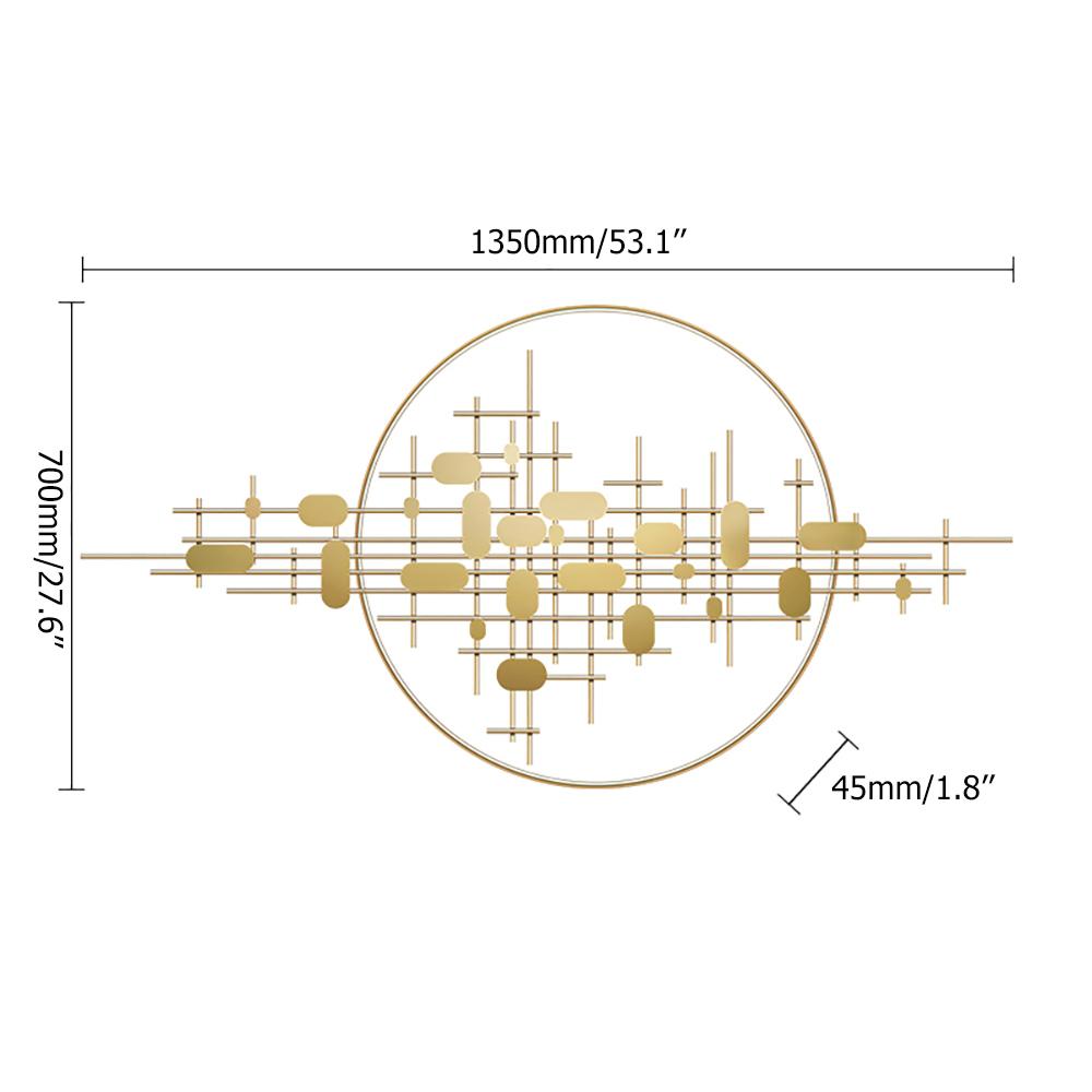 3D Gold Modern Style Wall Decor Metal Home Hanging Art