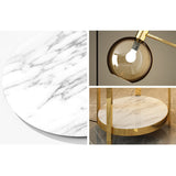 Modern Floor Lamp End Table with Glass Shade, Wireless Charger & USB Port