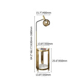 Modern Floor Lamp End Table with Glass Shade, Wireless Charger & USB Port