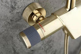 Gold Exposed Shower Faucet Rainfall Shower System with Hand Shower & Tub Spout