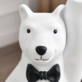 Modern White Bear Side Table Resin Tiered Tray Top End Table in Gold