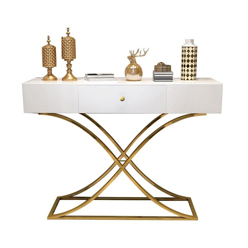 Black Console Table with Drawer Entryway Table Contemporary for Hallway X Gold Base