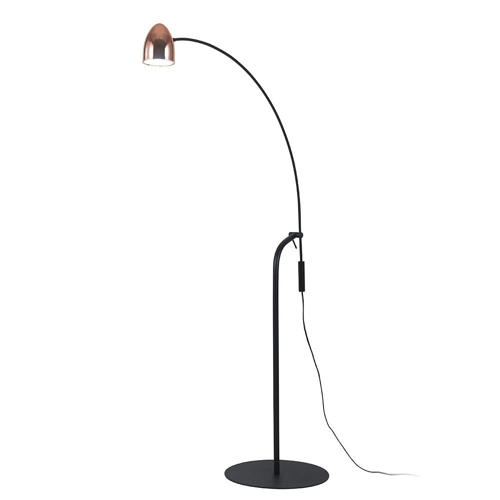 Black Arching Floor lamp Gooseneck Standing Lamp Rose Gold Shade