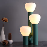 Minimalist Style 3-Light Green Table Lamp Warm Light with On / Off Switch