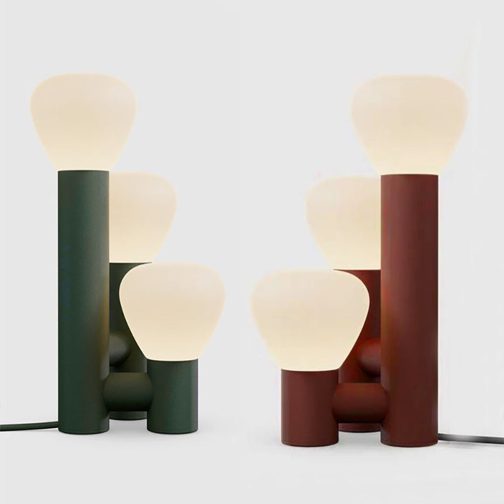 Minimalist Style 3-Light Green Table Lamp Warm Light with On / Off Switch