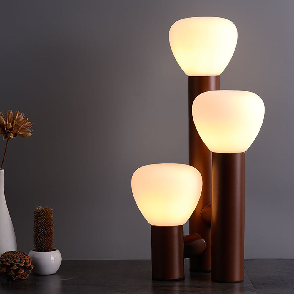 Minimalist Style 3-Light Green Table Lamp Warm Light with On / Off Switch