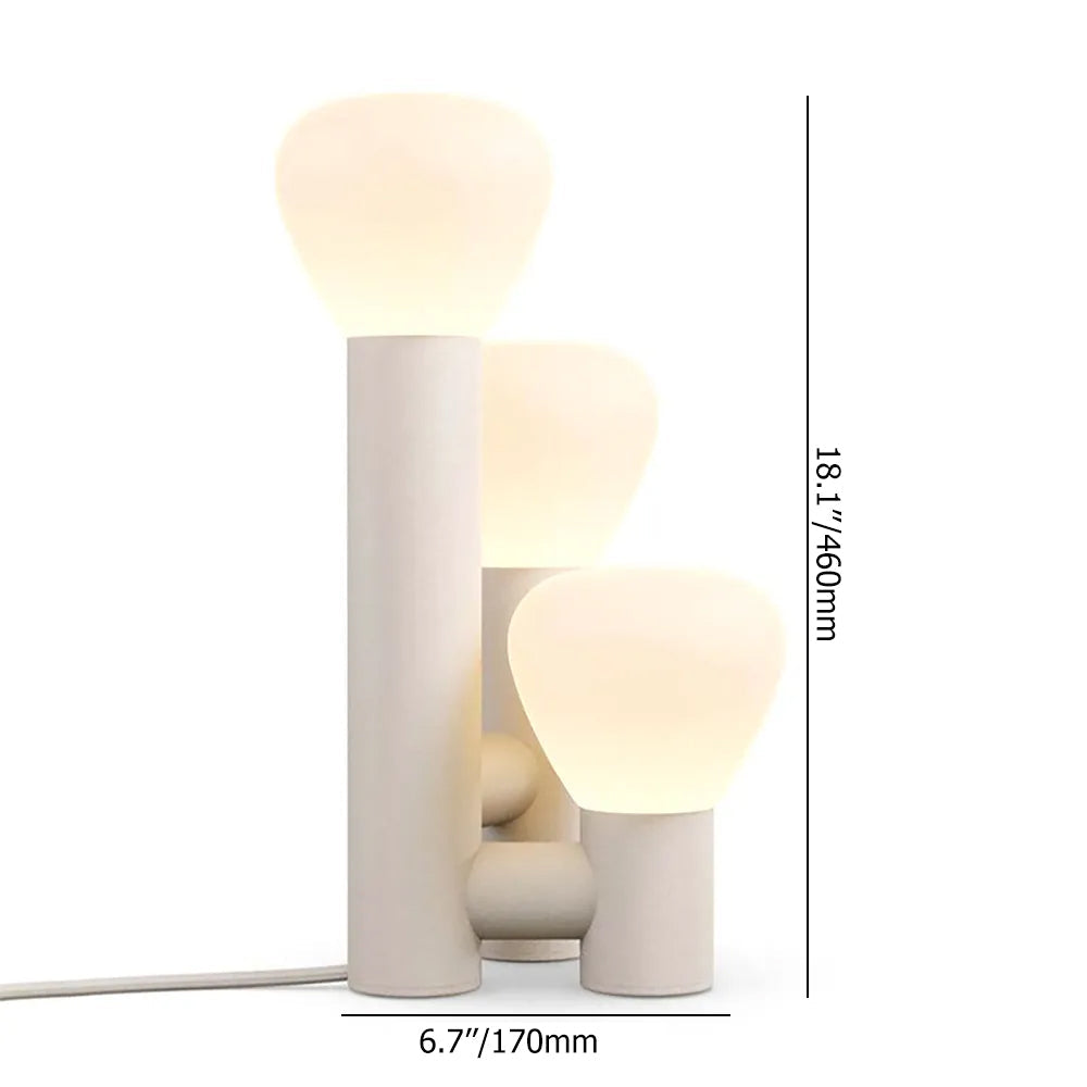 Minimalist Style 3-Light Green Table Lamp Warm Light with On / Off Switch